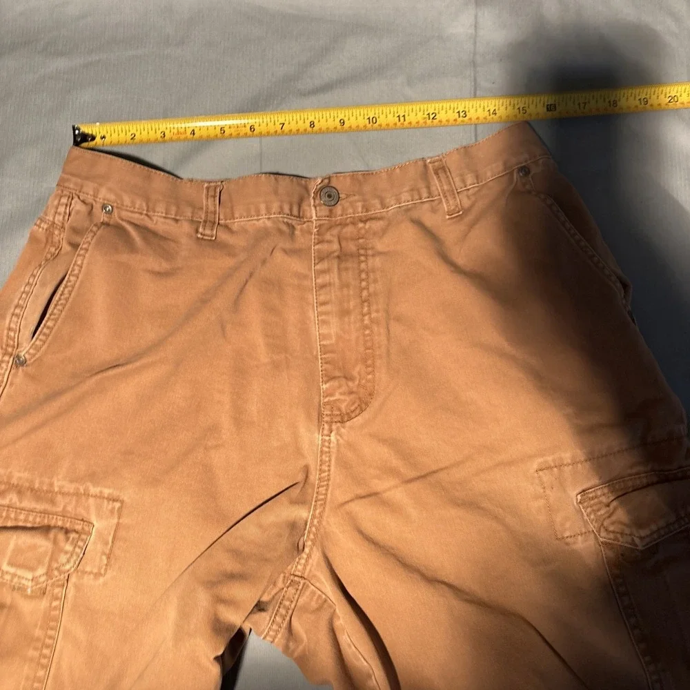 US Polo Assn Mens Cargo Shorts Tan Khaki Size 34 Cotton Heritage Utility Pocket
